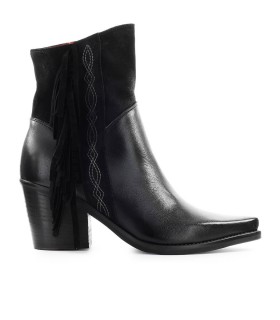 ZOE BLACK TEXAN BOOT WITH FRINGES