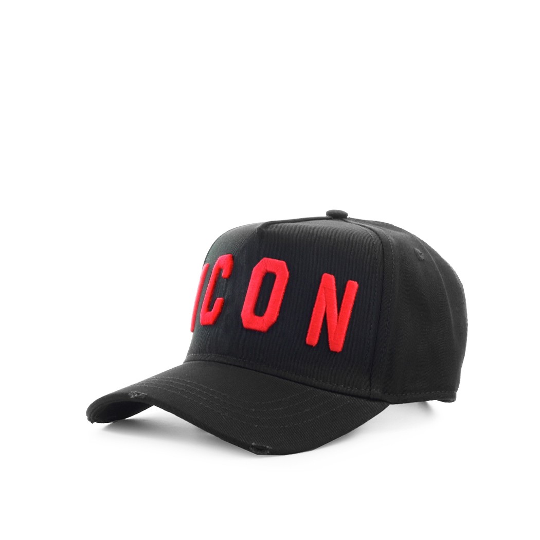 DSQUARED2 BE ICON BLACK RED BASEBALL CAP