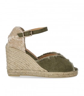 CASTAÑER BETINA OLIVE GREEN ESPADRILLE WITH WEDGE