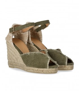 CASTAÑER BETINA OLIVE GREEN ESPADRILLE WITH WEDGE