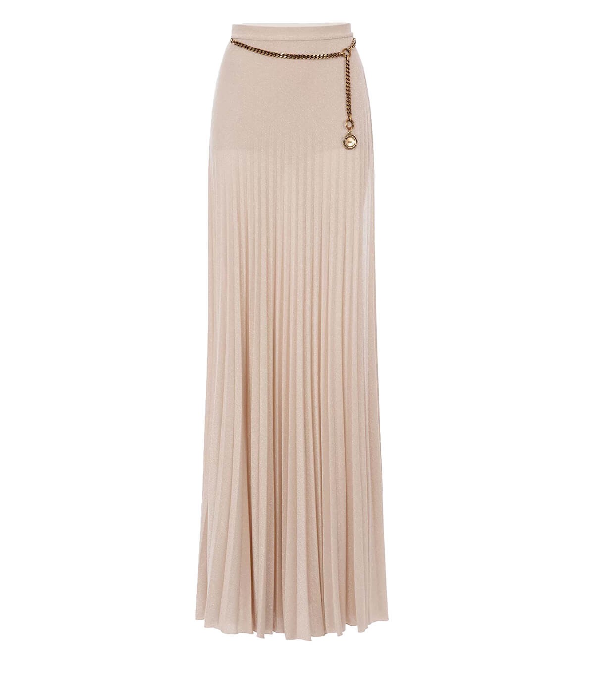 ELISABETTA FRANCHI GOLD LONG SKIRT WITH CHAIN