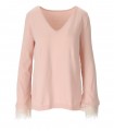 PULL ROSE AVEC PLUMES TWINSET