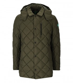 SAVE THE DUCK UWE GREEN HOODED PADDED JACKET
