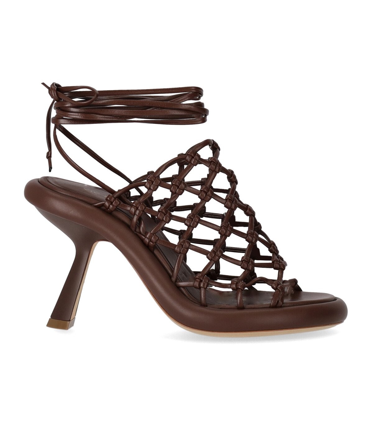 VIC MATIE KNOT BROWN HEELED SANDAL