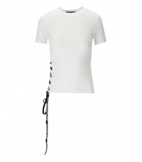 VERSACE JEANS COUTURE WHITE T-SHIRT WITH LACES