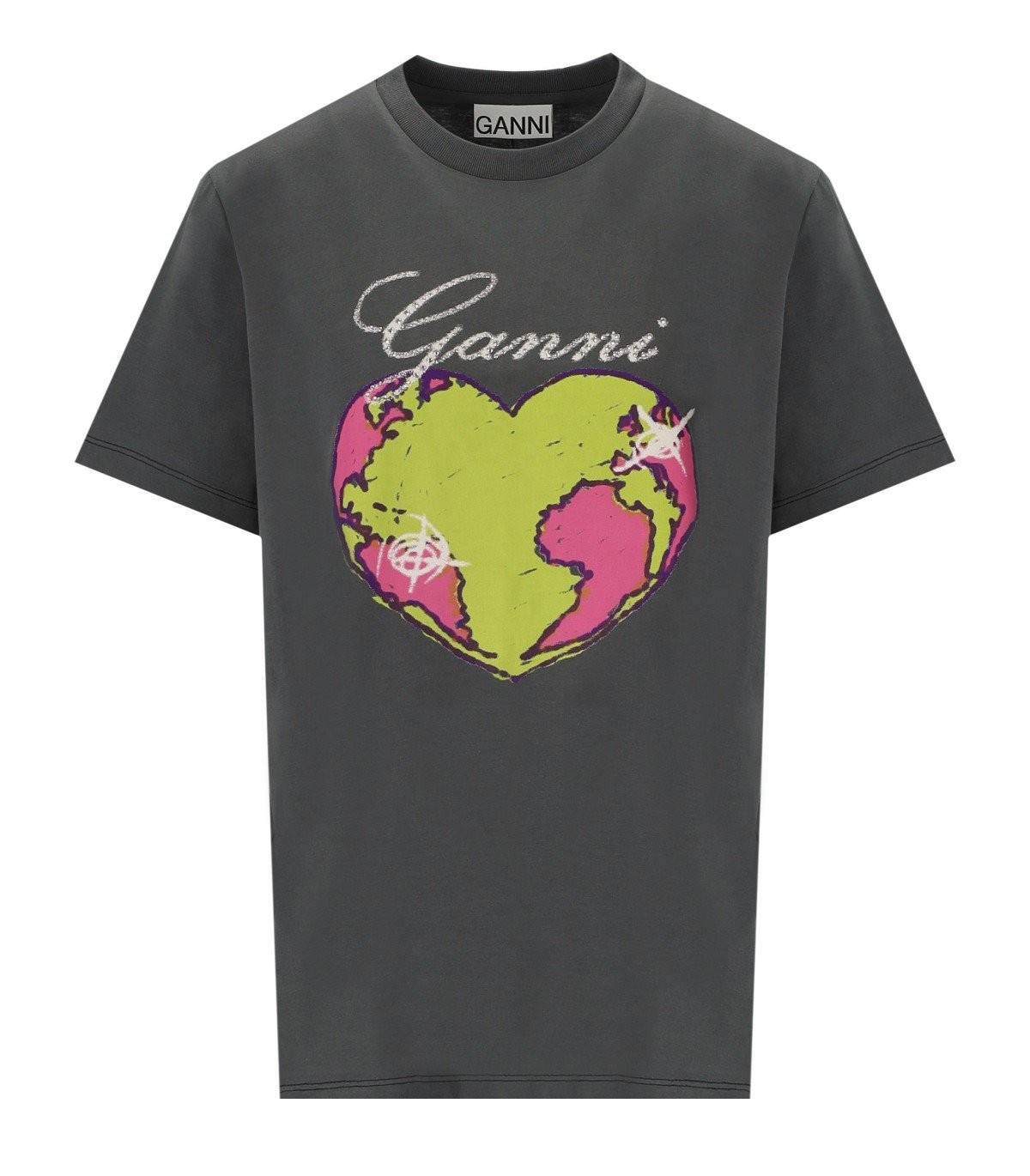 Image of T-SHIRT RELAXED HEART GRIGIA GANNI