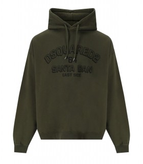 DSQUARED2 LOOSE FIT MILITARY GREEN HOODIE