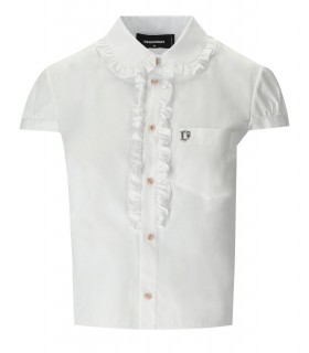 CHEMISE LITTLE RUFFLED BLANCHE DSQUARED2