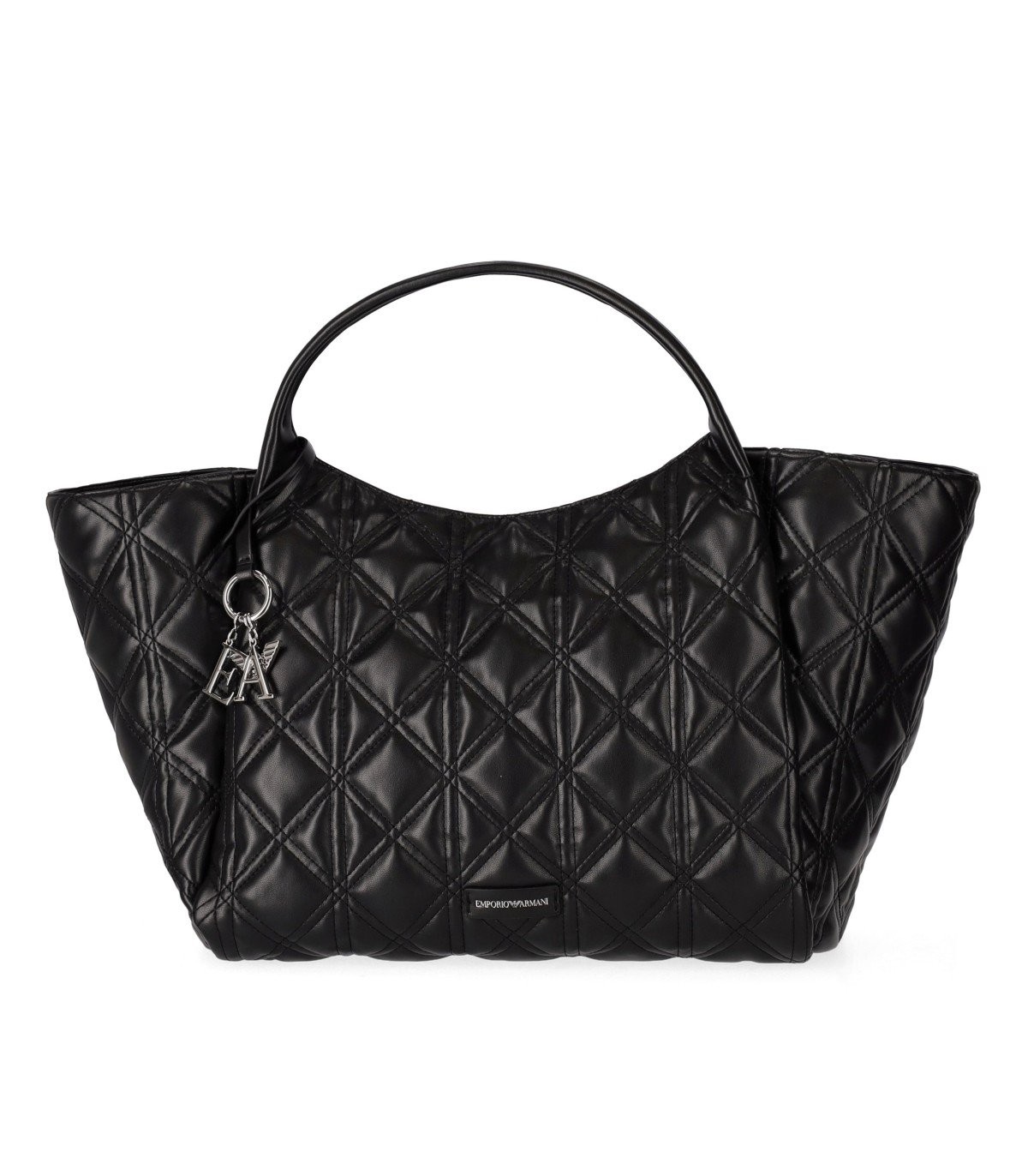EMPORIO ARMANI BLACK QUILTED SHOPPING BAG