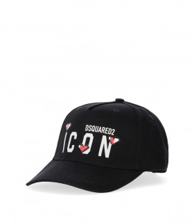 DSQUARED2 ICON SEASONAL BLACK BASEBALL CAP