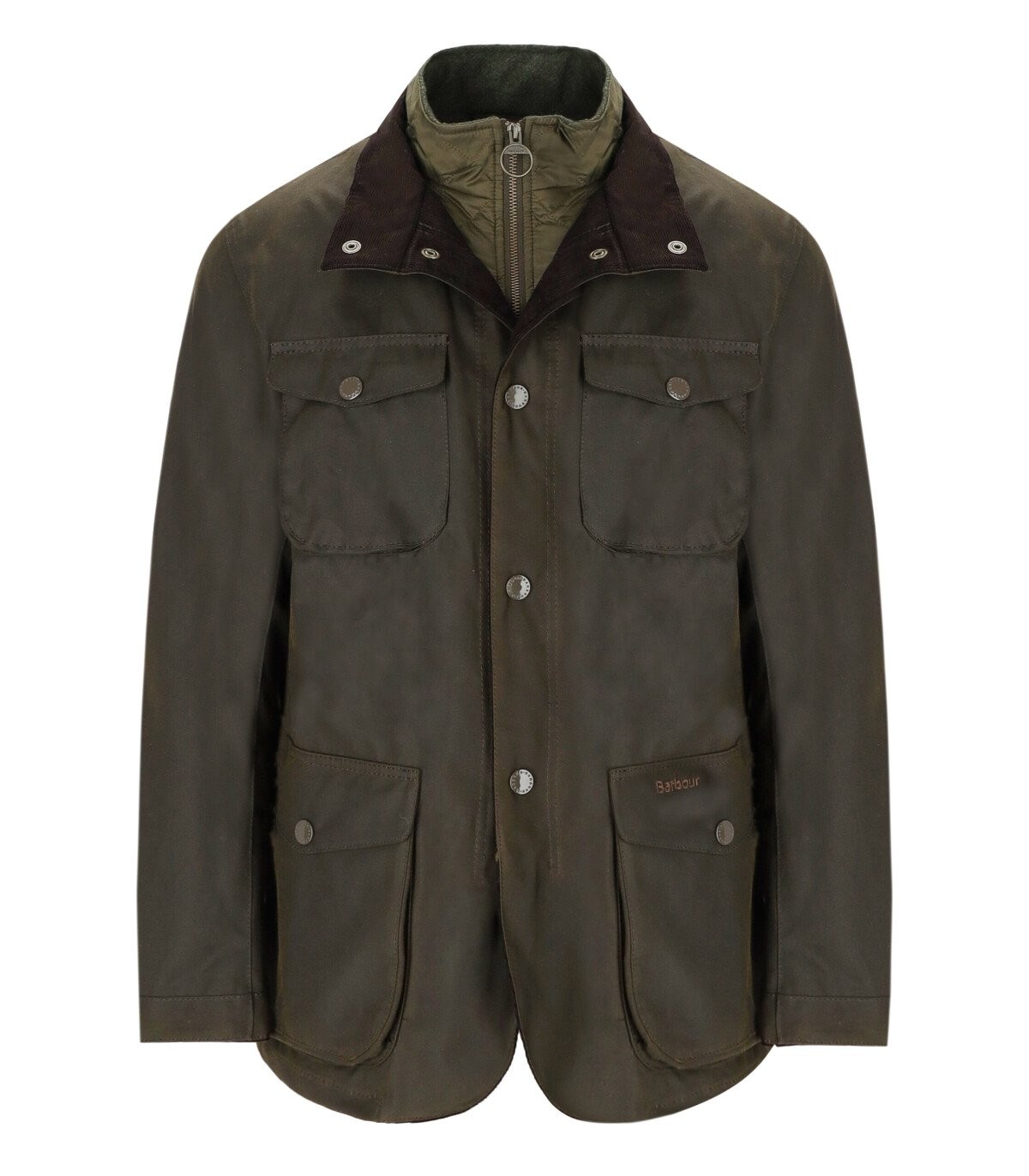 BARBOUR OGSTON WAX OLIVE GREEN JACKET