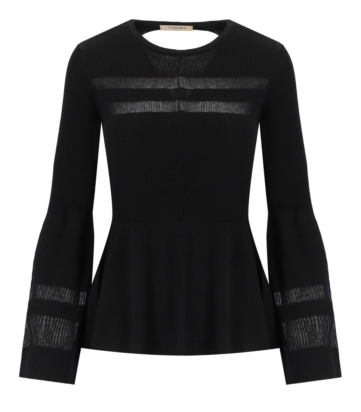 TWINSET BLACK RIBBED SWEATER
