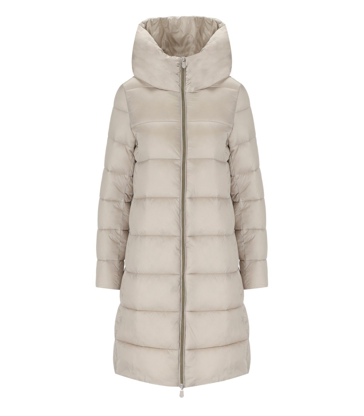 SAVE THE DUCK LYSA CHAMPAGNE LONG HOODED PADDED JACKET
