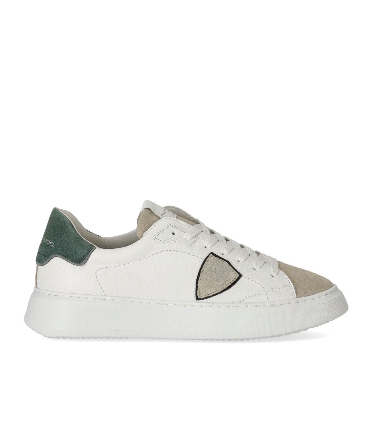 PHILIPPE MODEL TEMPLE LOW WEST WHITE GREEN SNEAKER