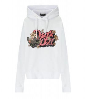 DSQUARED2 HILDE DOLL COOL FIT WEISSES HOODIE
