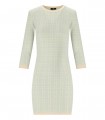 ELISABETTA FRANCHI BUTTER ACQUA MONOGRAM KNITTED DRESS