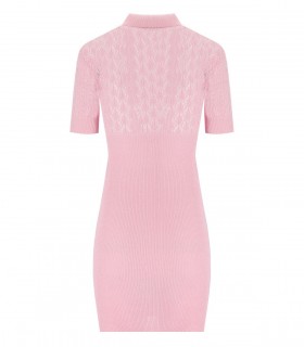 DSQUARED2 PINK OPENWORK KNITTED DRESS