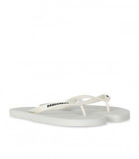 DSQUARED2 WHITE FLIP FLOPS WITH LOGO