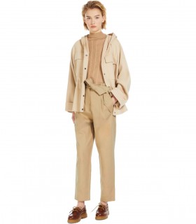 MAX MARA WEEKEND OCCHIO BEIGE CARROT FIT TROUSERS