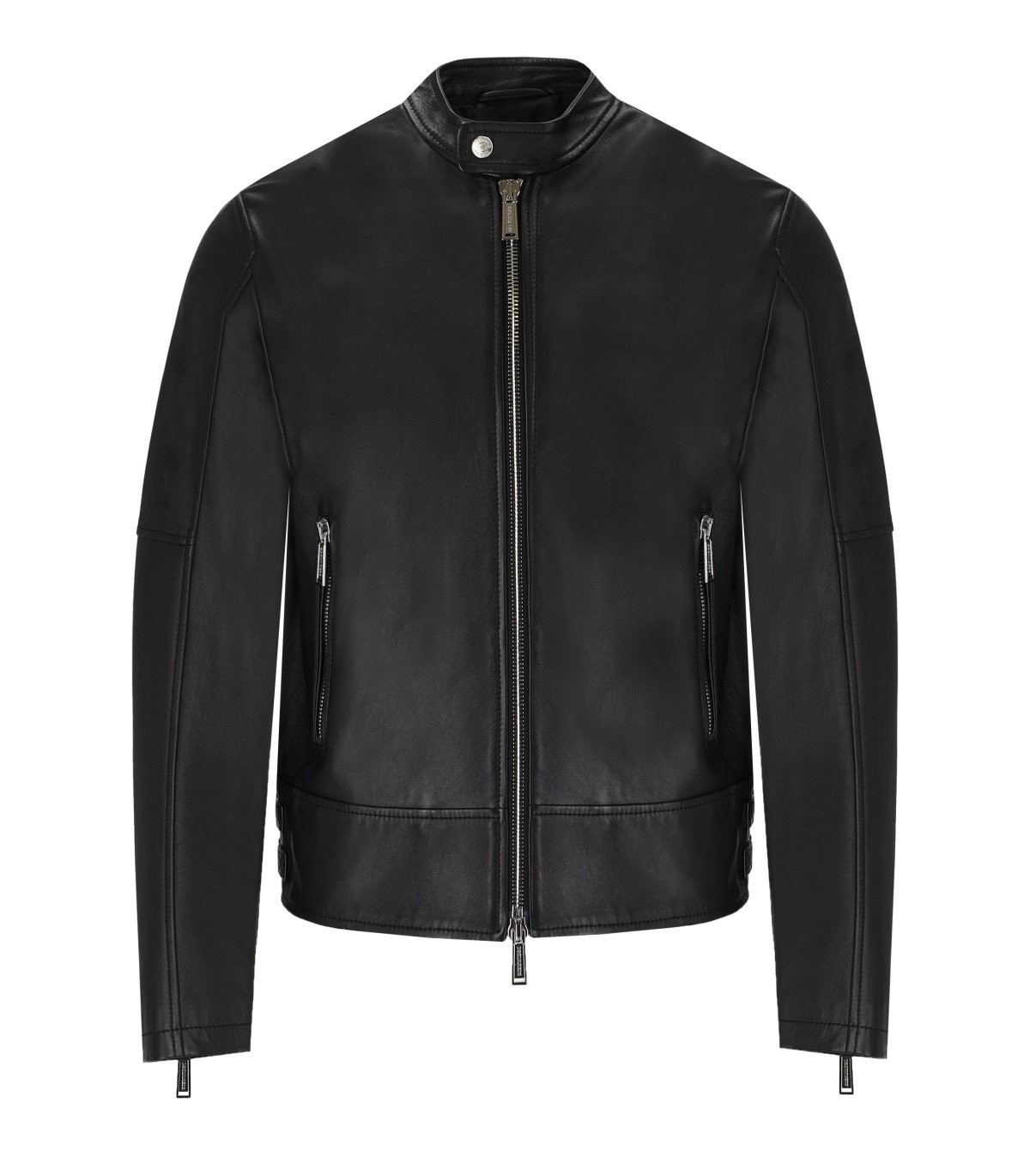 Image of GIACCA BIKER IN PELLE NERA DSQUARED2