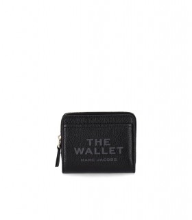 MARC JACOBS THE LEATHER MINI COMPACT BLACK WALLET