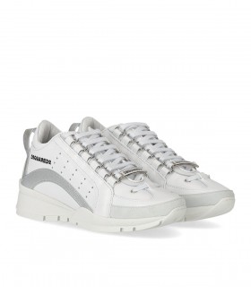 DSQUARED2 LEGENDARY WHITE AND SILVER SNEAKER