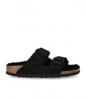 BIRKENSTOCK ARIZONA SHEARLING SCHWARZE SANDALE