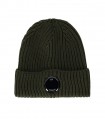 C.P. COMPANY MILITARY GREEN RIBBED BEANIE