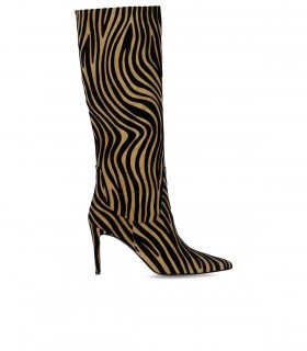 NCUB BIT BEIGE ZEBRA PRINT HIGH BOOT