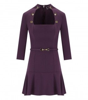 ELISABETTA FRANCHI PAARSE JURK MET KNOPEN