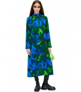 STINE GOYA MILLIE BLUE AND GREEN MIDI DRESS