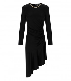 VESTIDO ASIMÉTRICO NEGRO CON COLLAR ELISABETTA FRANCHI