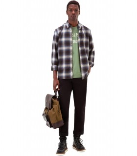 WOOLRICH MADRAS CHECK BROWN AND BLUE SHIRT
