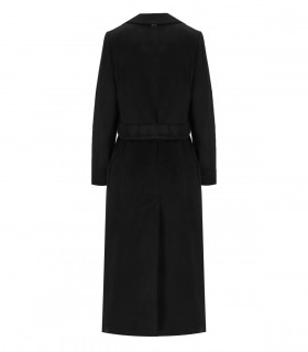 TWINSET WOOL MIX BLACK DOUBLE-BREASTED COAT