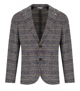 VESTE À SIMPLE BOUTONNAGE PRINCE DE GALLES GRIS MANUEL RITZ