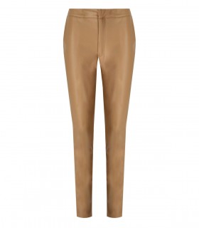 TWINSET CAMEL FAUX LEATHER TROUSERS
