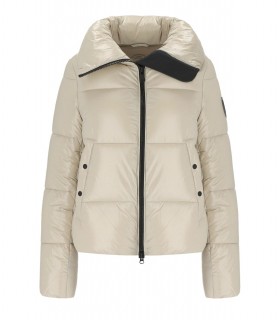 SAVE THE DUCK ISLA BEIGE CROPPED PADDED JACKET