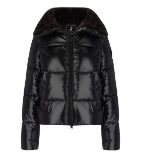 SAVE THE DUCK MOMA BLACK CROPPED PADDED JACKET
