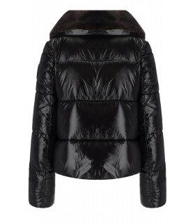 SAVE THE DUCK MOMA BLACK CROPPED PADDED JACKET