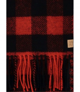WOOLRICH BUFFALO CHECK RED AND BLACK SCARF