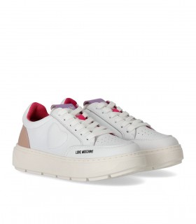LOVE MOSCHINO WHITE AND PINK SNEAKER