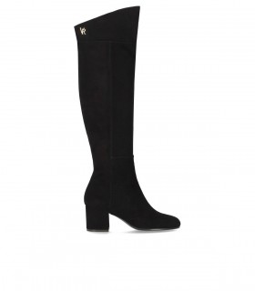 VIA ROMA 15 VR BLACK SUEDE HEELED HIGH BOOT
