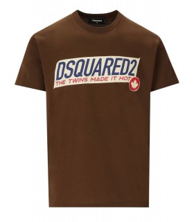 DSQUARED2 SUPER NEGATIVE DYED COOL BROWN T-SHIRT