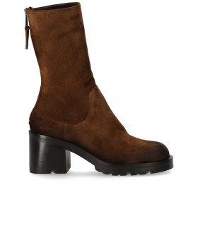 STRATEGIA LIFE BROWN HEELED ANKLE BOOT