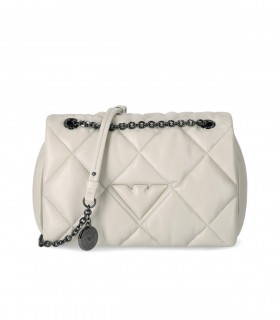 EMPORIO ARMANI IVORY QUILTED CROSSBODY BAG
