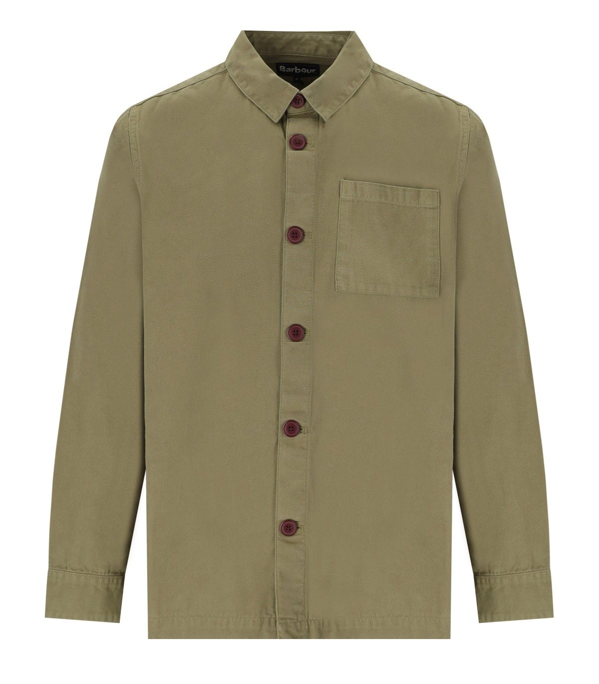 Image of GIACCA CAMICIA WASHED VERDE OLIVA BARBOUR