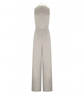ELISABETTA FRANCHI PEARL GREY JUMPSUIT WITH ACCESSORY