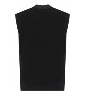 GILET IN MAGLIA NERO AMARÁNTO