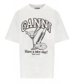 GANNI RELAXED COCKTAIL WEISSES T-SHIRT