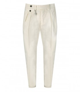 MANUEL RITZ OFF-WHITE BAGGY FIT TROUSERS